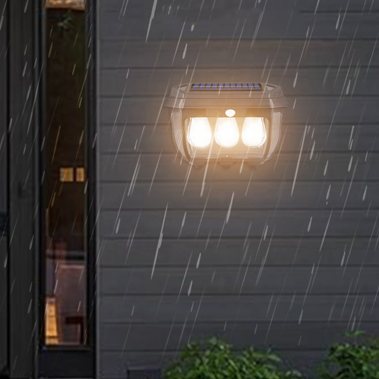 Solar Rectangular Iron Glass LED Wall Sconce Lamp