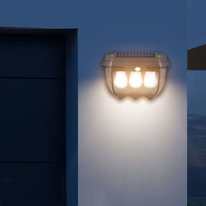 Solar Rectangular Iron Glass LED Wall Sconce Lamp