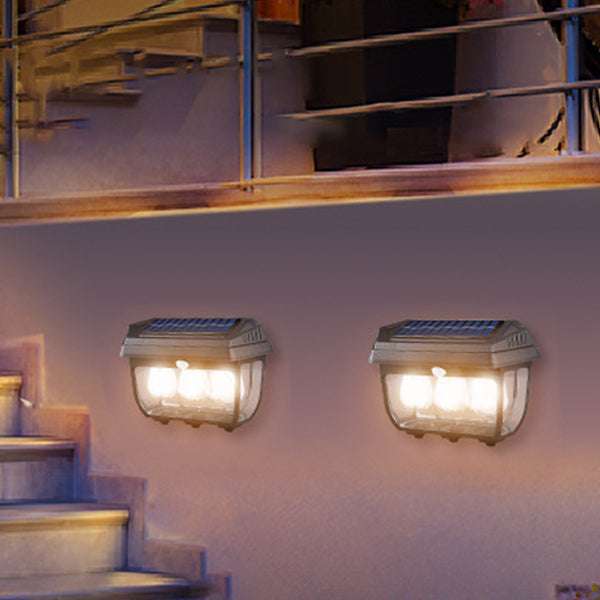 Solar Rectangular Iron Glass LED Wall Sconce Lamp