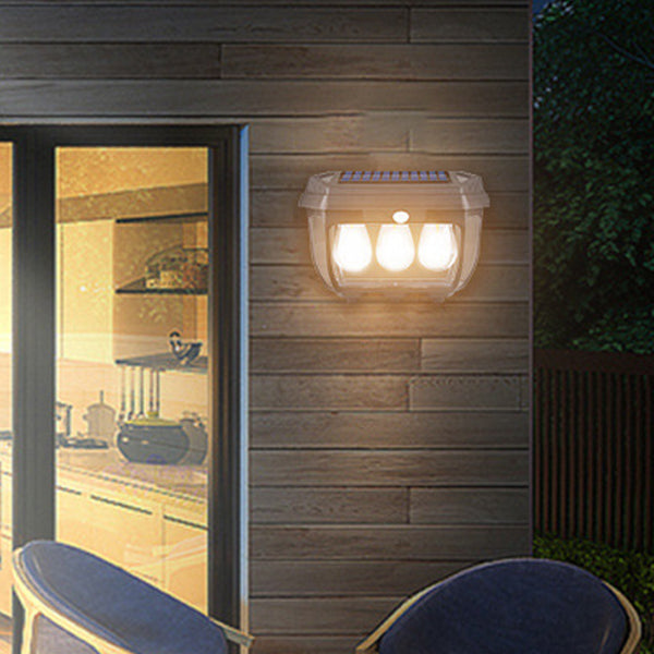 Solar Rectangular Iron Glass LED Wall Sconce Lamp