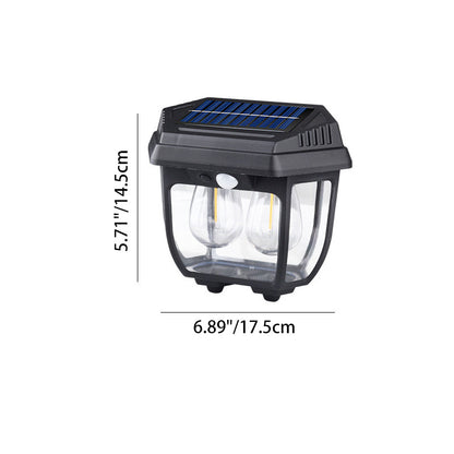 Solar Rectangular Iron Glass LED Wall Sconce Lamp