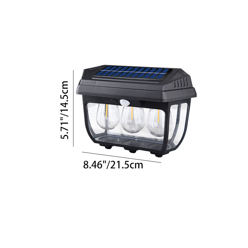 Solar Rectangular Iron Glass LED Wall Sconce Lamp