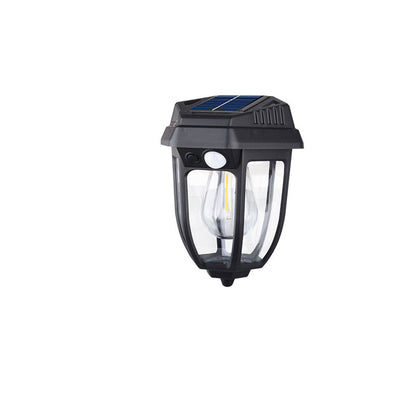 Solar Rectangular Iron Glass LED Wall Sconce Lamp