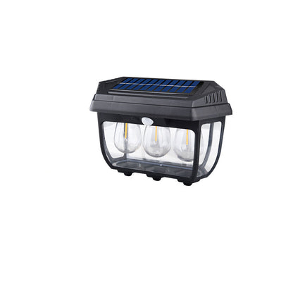 Solar Rectangular Iron Glass LED Wall Sconce Lamp