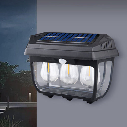 Solar Rectangular Iron Glass LED Wall Sconce Lamp