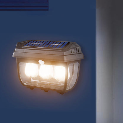 Solar Rectangular Iron Glass LED Wall Sconce Lamp