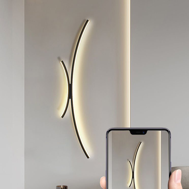 Minimalist Line Aluminum Silicone LED Wall Sconce Lamp