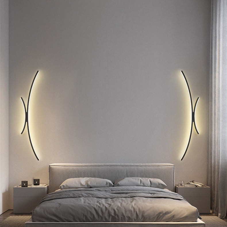 Minimalist Line Aluminum Silicone LED Wall Sconce Lamp