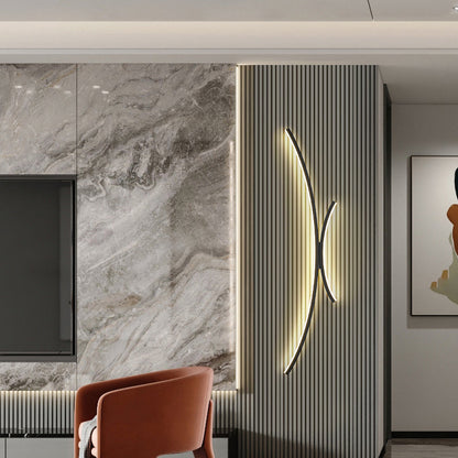 Minimalist Line Aluminum Silicone LED Wall Sconce Lamp