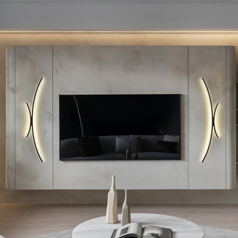 Minimalist Line Aluminum Silicone LED Wall Sconce Lamp