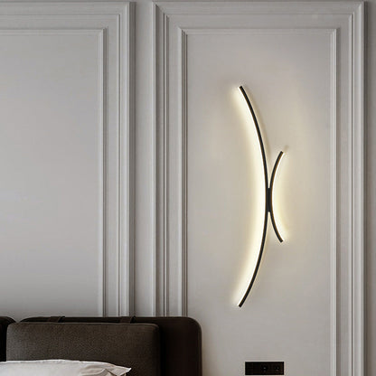 Minimalist Line Aluminum Silicone LED Wall Sconce Lamp