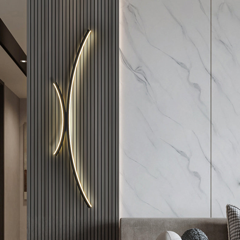 Minimalist Line Aluminum Silicone LED Wall Sconce Lamp