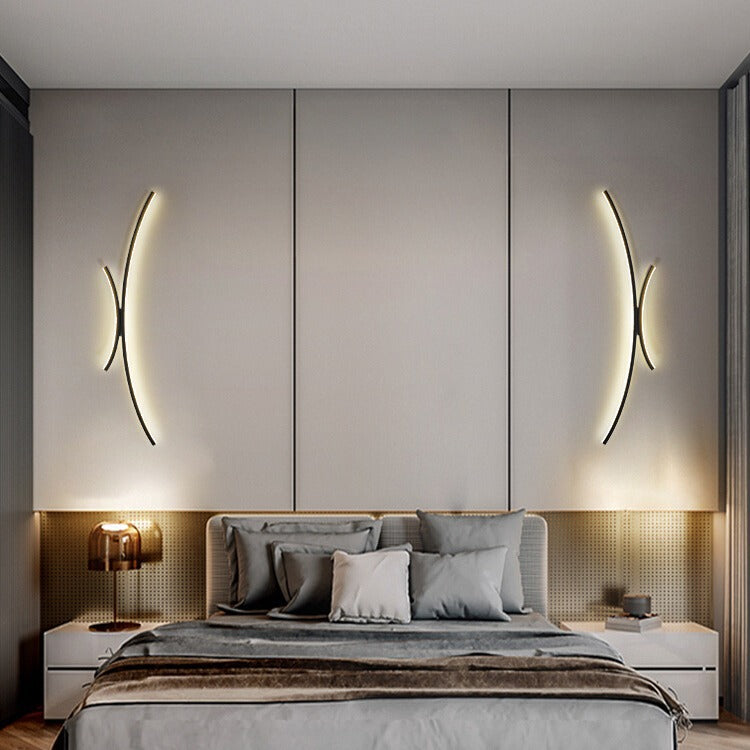 Minimalist Line Aluminum Silicone LED Wall Sconce Lamp
