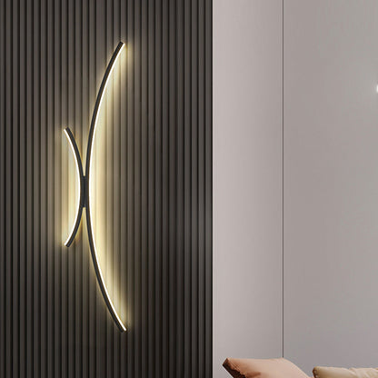 Minimalist Line Aluminum Silicone LED Wall Sconce Lamp