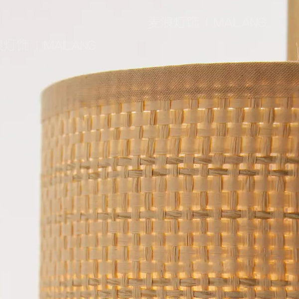 Japanese Frame Raffia Shade 1-Light Wall Sconce Lamp