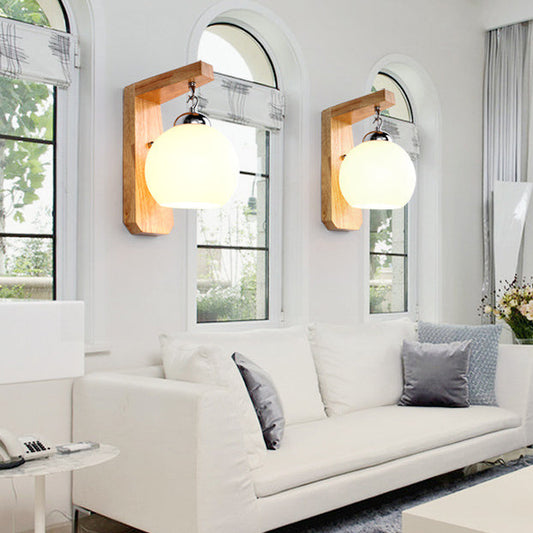 Globe Base Hardware Glass 1-Light Wall Sconce Lamp