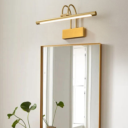 Curved Cylinder All Brass LED Vanity Light Wall Sconce Lamp