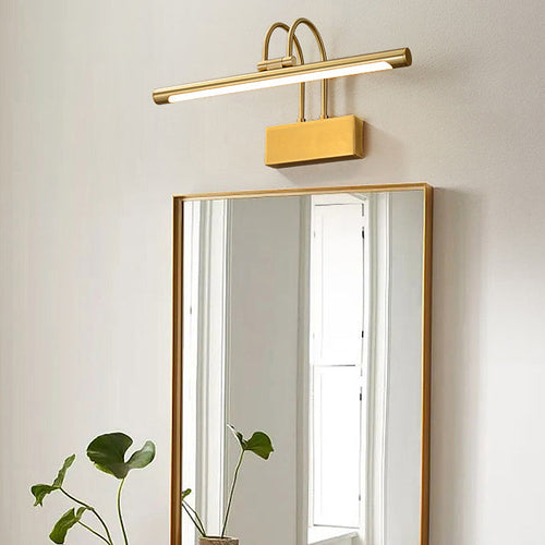 Curved Cylinder All Brass LED Vanity Light Wall Sconce Lamp