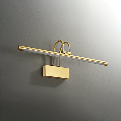 Curved Cylinder All Brass LED Vanity Light Wall Sconce Lamp