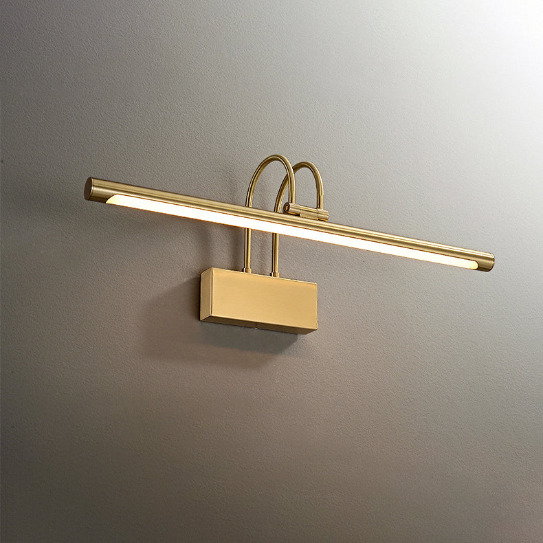 Curved Cylinder All Brass LED Vanity Light Wall Sconce Lamp