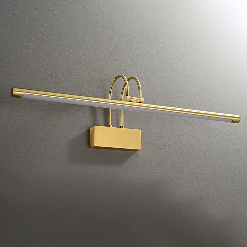 Curved Cylinder All Brass LED Vanity Light Wall Sconce Lamp