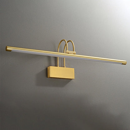 Curved Cylinder All Brass LED Vanity Light Wall Sconce Lamp