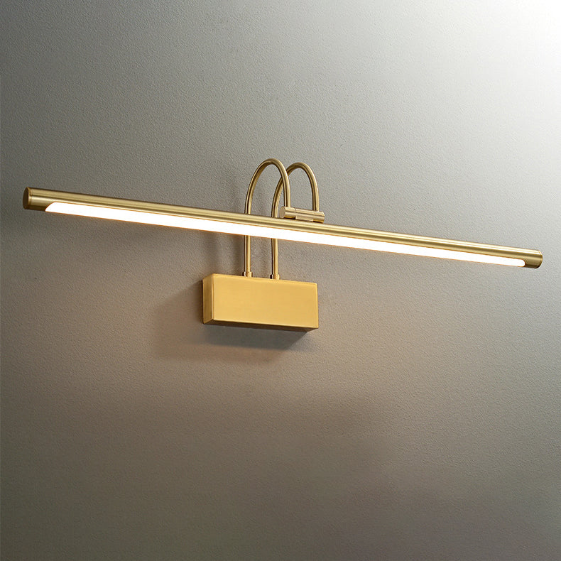 Curved Cylinder All Brass LED Vanity Light Wall Sconce Lamp