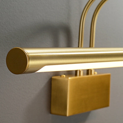 Curved Cylinder All Brass LED Vanity Light Wall Sconce Lamp