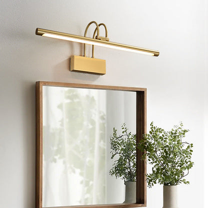 Curved Cylinder All Brass LED Vanity Light Wall Sconce Lamp