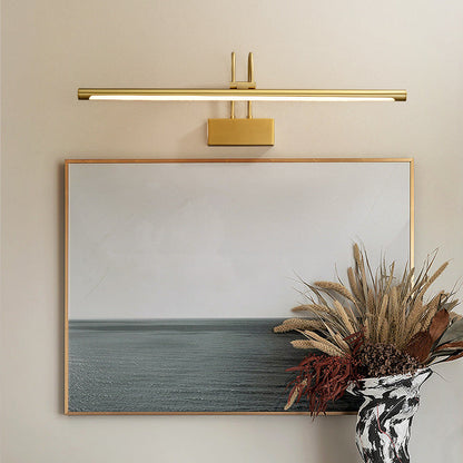 Curved Cylinder All Brass LED Vanity Light Wall Sconce Lamp