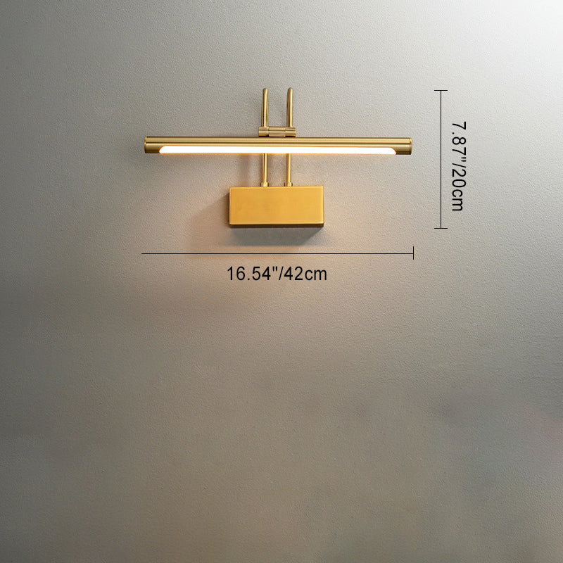 Curved Cylinder All Brass LED Vanity Light Wall Sconce Lamp