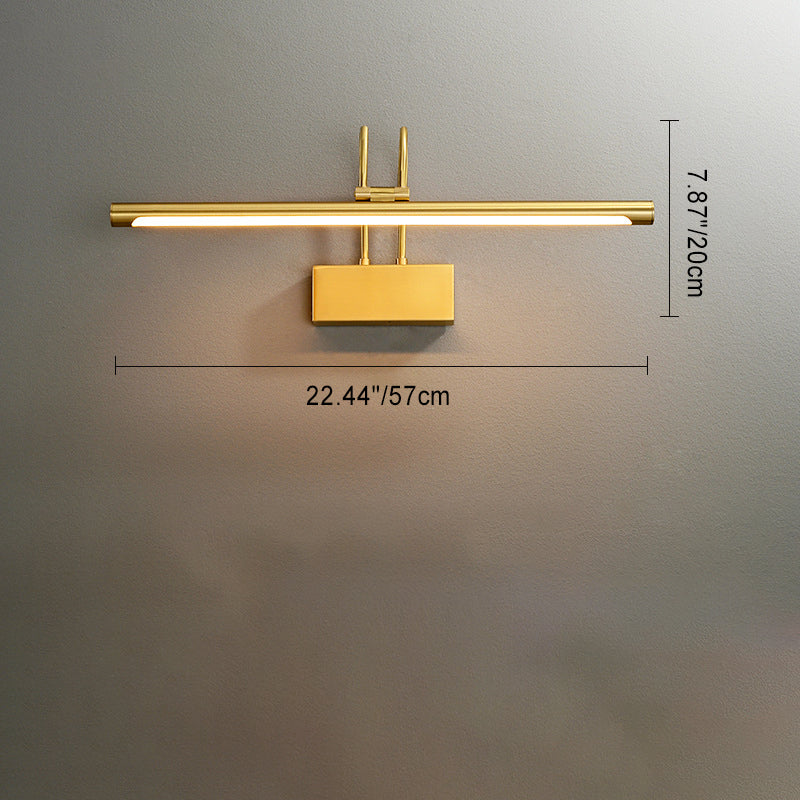 Curved Cylinder All Brass LED Vanity Light Wall Sconce Lamp