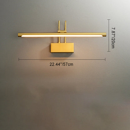 Curved Cylinder All Brass LED Vanity Light Wall Sconce Lamp