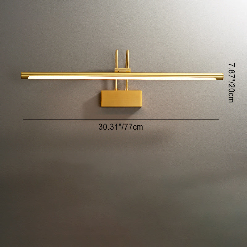 Curved Cylinder All Brass LED Vanity Light Wall Sconce Lamp