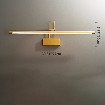 Curved Cylinder All Brass LED Vanity Light Wall Sconce Lamp