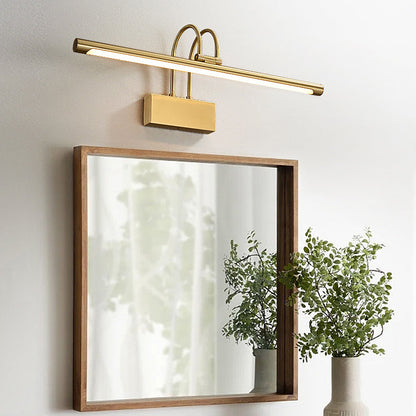 Curved Cylinder All Brass LED Vanity Light Wall Sconce Lamp