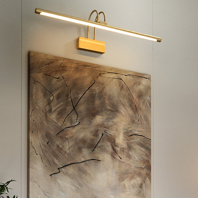 Curved Cylinder All Brass LED Vanity Light Wall Sconce Lamp