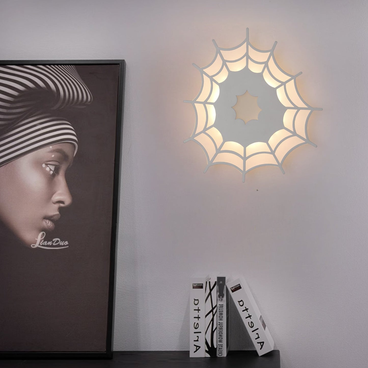 Creative Spider Web Iron Acrylic LED Wall Sconce Lamp