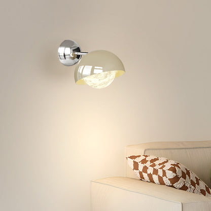 Dome Half Round Orb Iron PE Moon Shade LED Wall Sconce Lamp