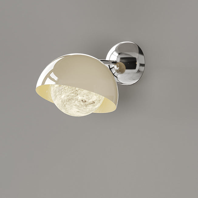 Dome Half Round Orb Iron PE Moon Shade LED Wall Sconce Lamp