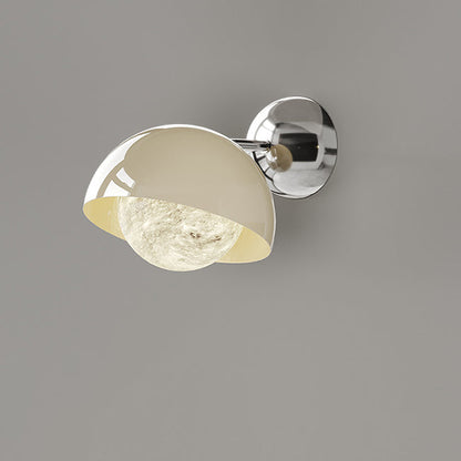Dome Half Round Orb Iron PE Moon Shade LED Wall Sconce Lamp