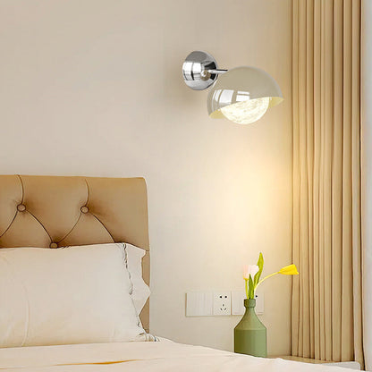 Dome Half Round Orb Iron PE Moon Shade LED Wall Sconce Lamp