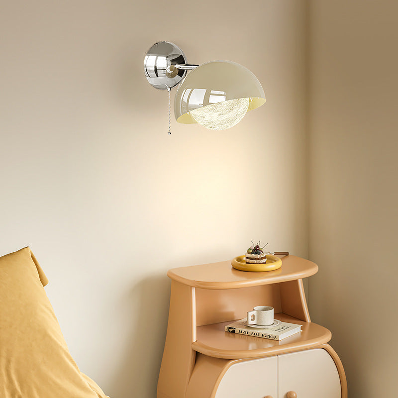 Dome Half Round Orb Iron PE Moon Shade LED Wall Sconce Lamp