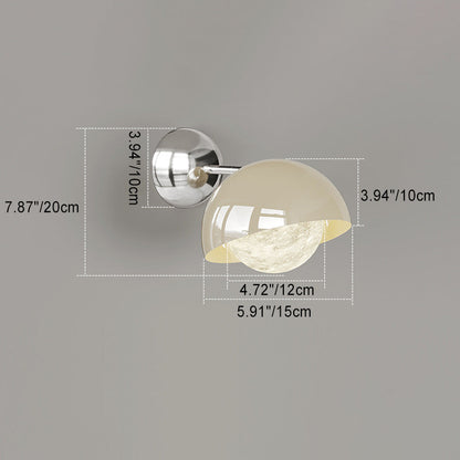 Dome Half Round Orb Iron PE Moon Shade LED Wall Sconce Lamp