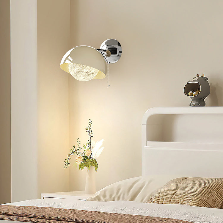 Dome Half Round Orb Iron PE Moon Shade LED Wall Sconce Lamp