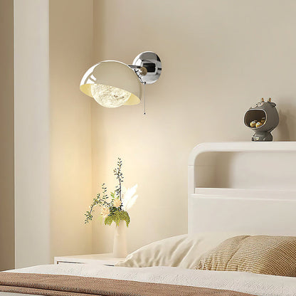 Dome Half Round Orb Iron PE Moon Shade LED Wall Sconce Lamp