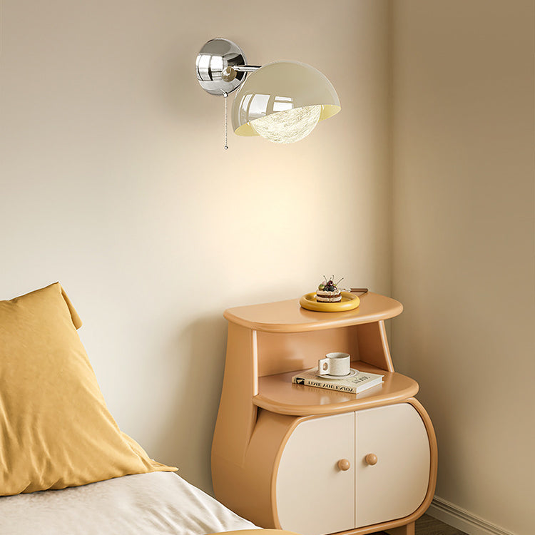 Dome Half Round Orb Iron PE Moon Shade LED Wall Sconce Lamp