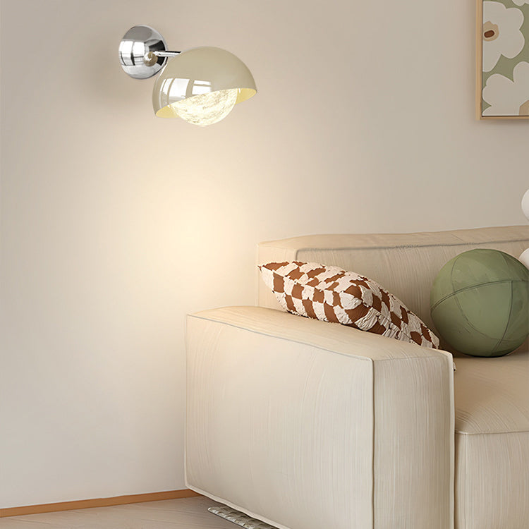 Dome Half Round Orb Iron PE Moon Shade LED Wall Sconce Lamp