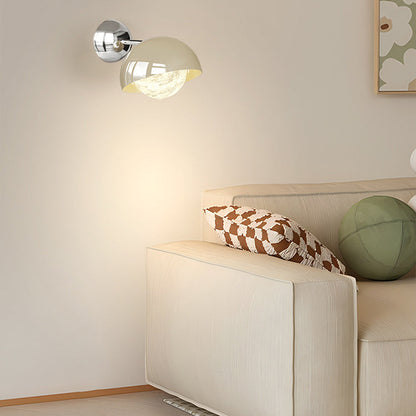 Dome Half Round Orb Iron PE Moon Shade LED Wall Sconce Lamp