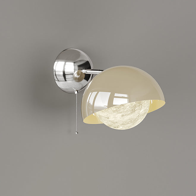 Dome Half Round Orb Iron PE Moon Shade LED Wall Sconce Lamp